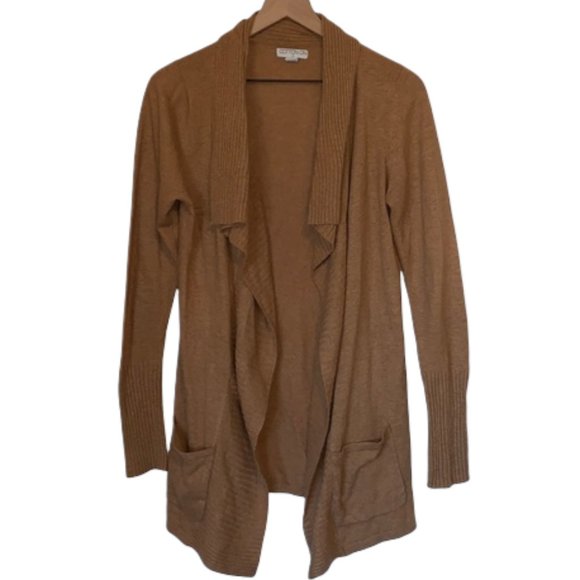 Cotton On Medium Open Front Asymetrical Tan Neutral Lightweight Cardigan M - Picture 1 of 8